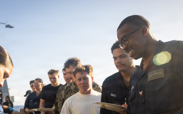 22ND MEU (SOC) | Marines and Sailors Conduct Steel Beach Aboard USS Fort Lauderdale