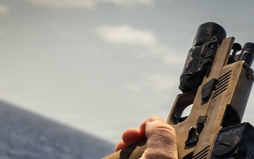 22ND MEU (SOC) | MSPF Marines Conduct Pistol Qualification Aboard USS Fort Lauderdale