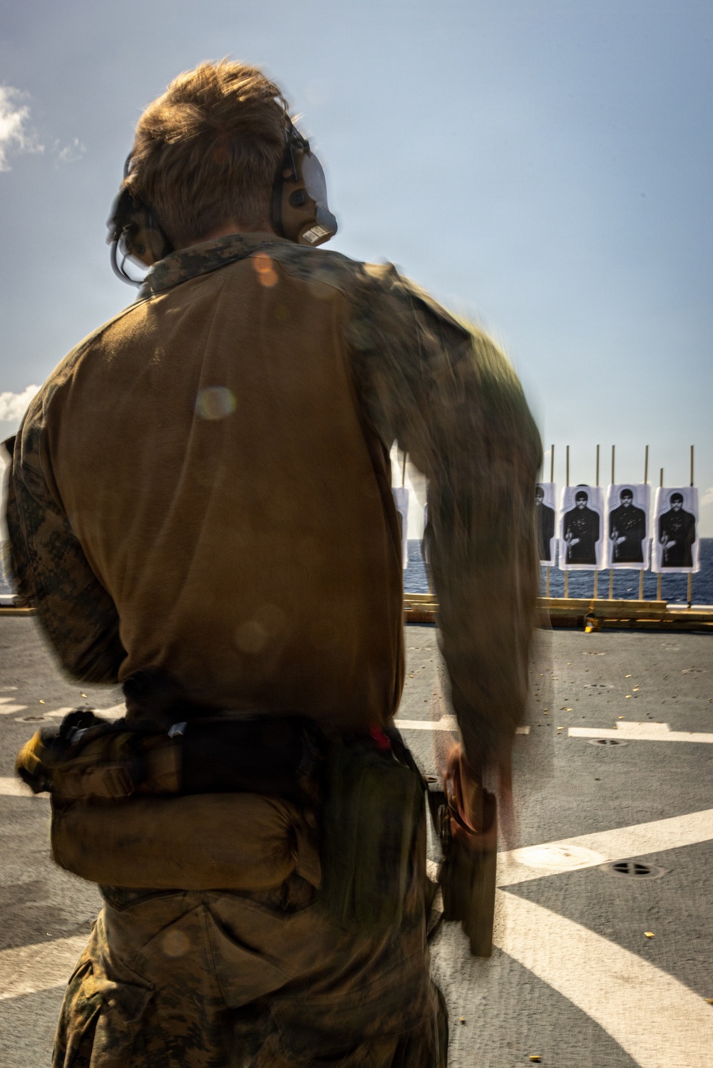 22ND MEU (SOC) | MSPF Marines Conduct Pistol Qualification Aboard USS Fort Lauderdale