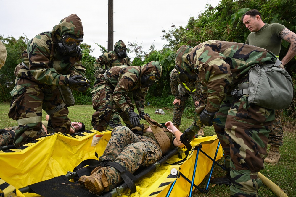 Kaizen-X | 3rd Medical Battalion and CLR-37’s CBRN Responders Conduct Casualty Care Training in a Role 2 Setting