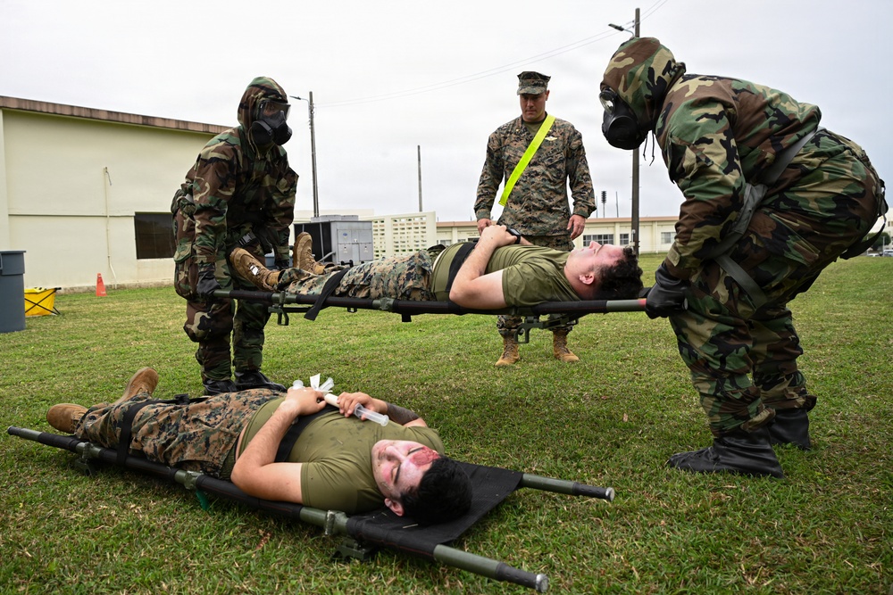 Kaizen-X | 3rd Medical Battalion and CLR-37’s CBRN Responders Conduct Casualty Care Training in a Role 2 Setting