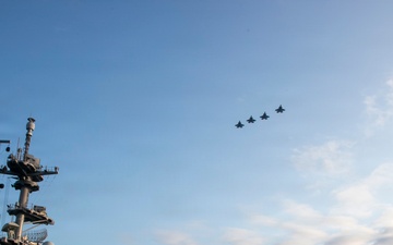 U.S. Air Force, Navy, and Marine Corps Aircraft Flyover USS Tripoli