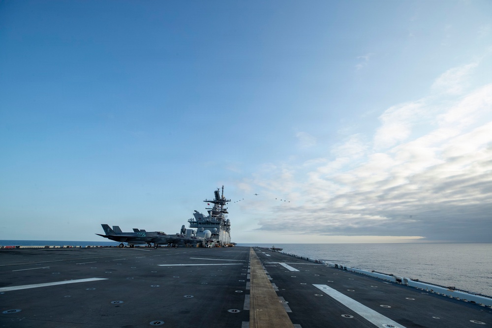 U.S. Air Force, Navy, and Marine Corps Aircraft Flyover USS Tripoli