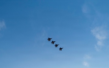 U.S. Air Force, Navy, and Marine Corps Aircraft Flyover USS Tripoli