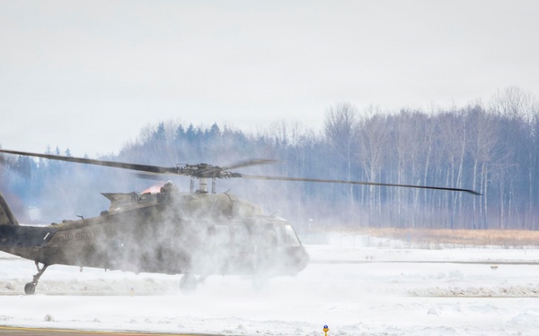 3rd Combat Aviation Brigade and Latvian Airforce conduct Latvia's first multinational UH-60 multi-ship flight
