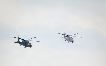 3rd Combat Aviation Brigade and Latvian Airforce conduct Latvia's first multinational UH-60 multi-ship flight