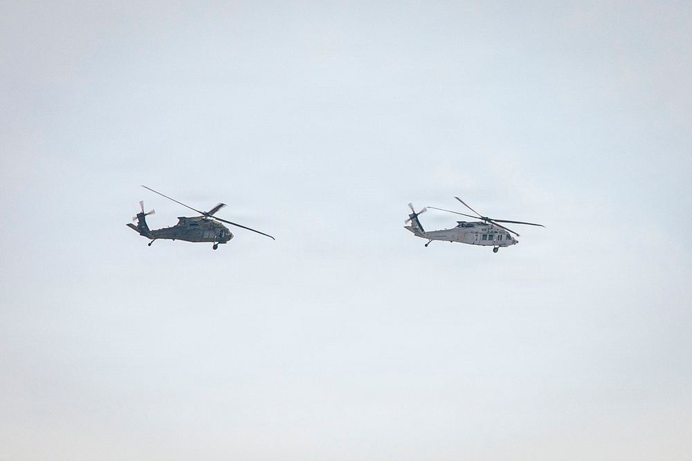 3rd Combat Aviation Brigade and Latvian Airforce conduct Latvia's first multinational UH-60 multi-ship flight