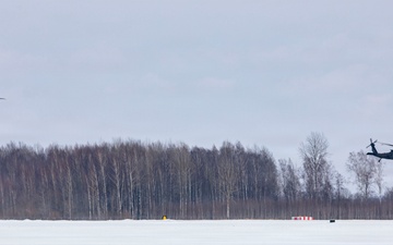 3rd Combat Aviation Brigade and Latvian Airforce conduct Latvia's first multinational UH-60 multi-ship flight