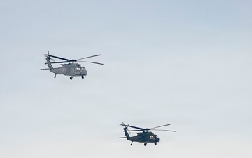 3rd Combat Aviation Brigade and Latvian Airforce conduct Latvia's first multinational UH-60 multi-ship flight