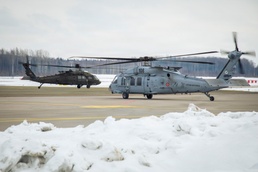 3rd Combat Aviation Brigade and Latvian Airforce conduct Latvia's first multinational UH-60 multi-ship flight