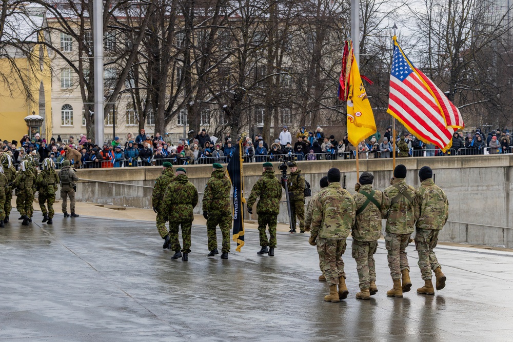 U.S. Soldiers Participate in Estonian Independence Day Parade