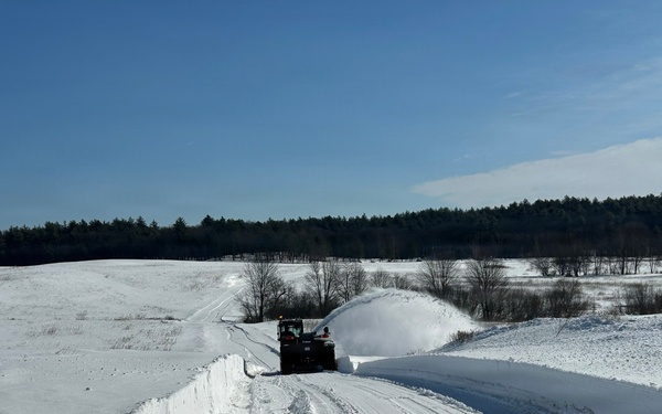 Wind-swept snow covered Turner Drop Zone