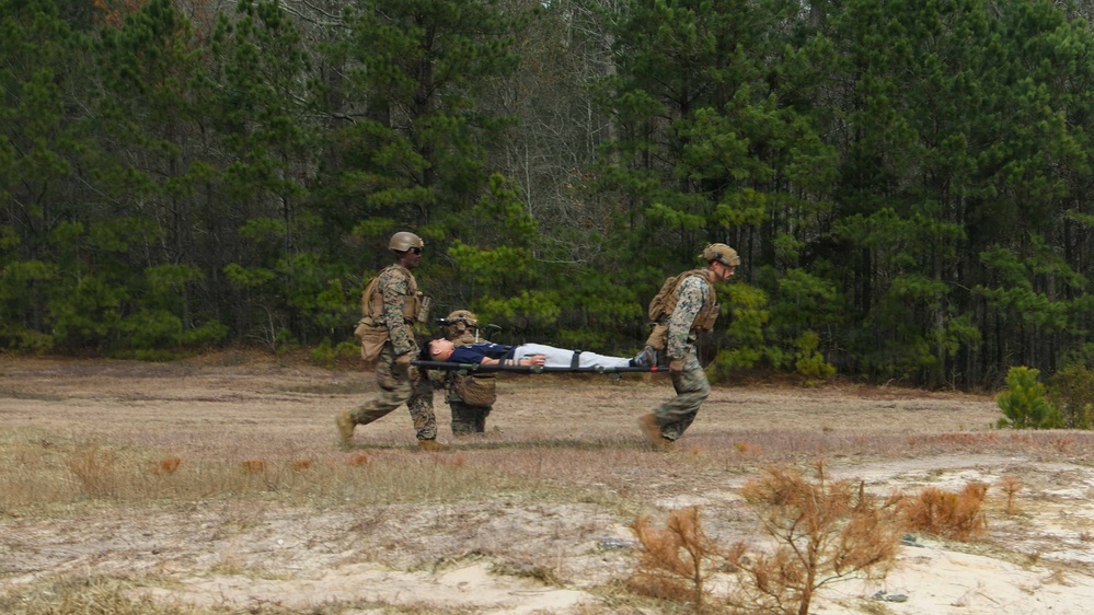 24th MEU CERTEX: U.S Marines with Kilo Conduct a CASEVAC mission