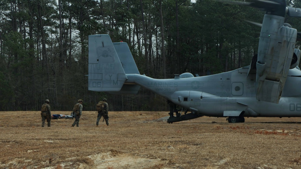 24th MEU CERTEX: U.S Marines with Kilo Conduct a CASEVAC mission