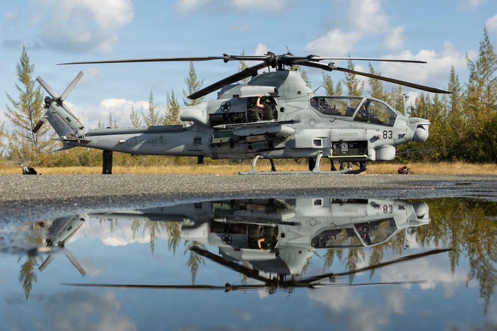 U.S. Marines with HMLA-269 conduct routine maintenance during MAG-29 DAO Exercise