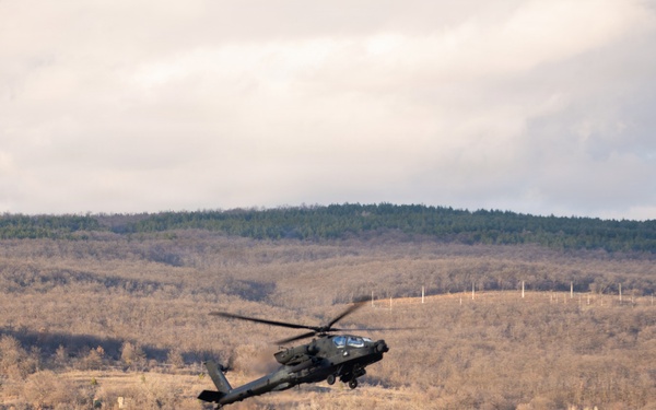3rd Infantry Division AH-64 Apache Crews Conduct Aerial Gunnery in Bulgaria