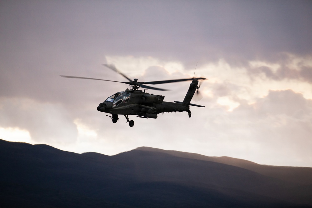 3rd Infantry Division AH-64 Apache Crews Conduct Aerial Gunnery in Bulgaria