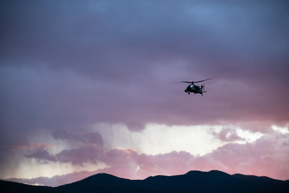 3rd Infantry Division AH-64 Apache Crews Conduct Aerial Gunnery in Bulgaria