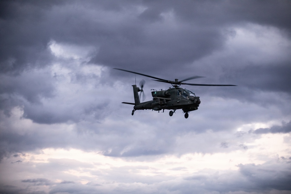 3rd Infantry Division AH-64 Apache Crews Conduct Aerial Gunnery in Bulgaria