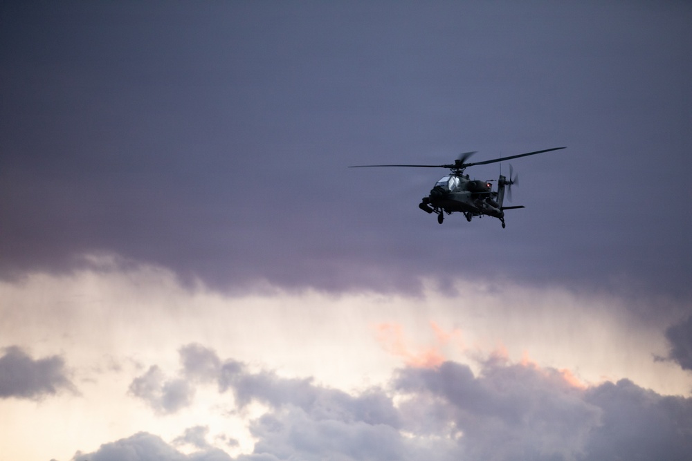 3rd Infantry Division AH-64 Apache Crews Conduct Aerial Gunnery in Bulgaria