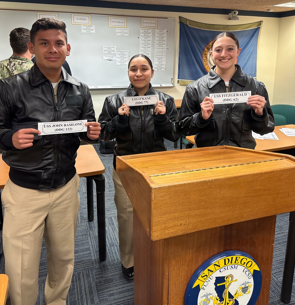 Naval Reserve Officers' Training Corps Ship Selection Spring 2026