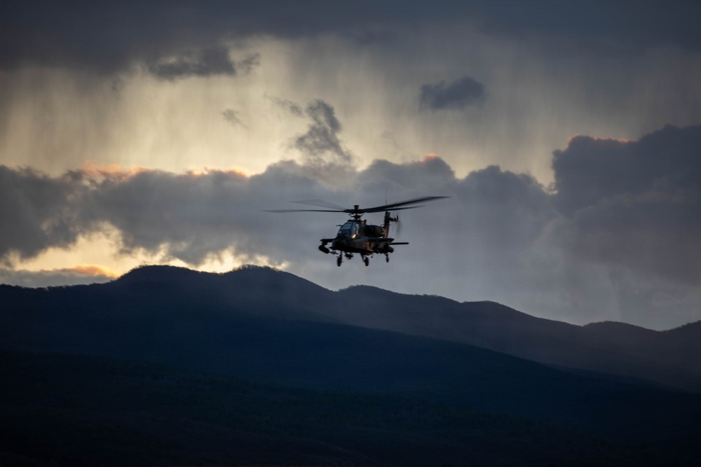 3rd Infantry Division AH-64 Apache Crews Conduct Aerial Gunnery in Bulgaria
