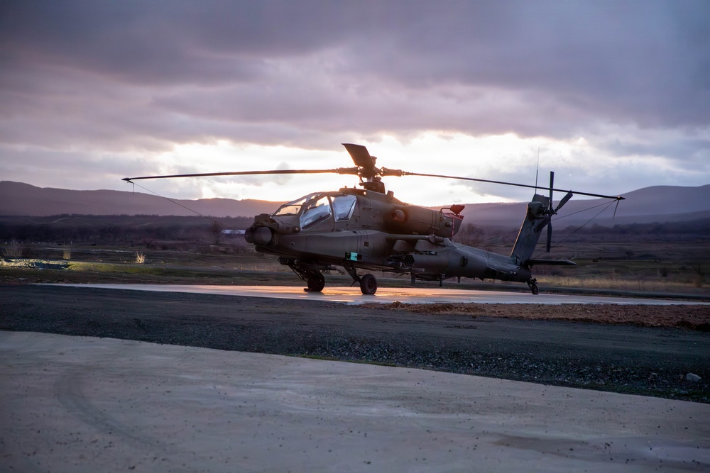 3rd Infantry Division AH-64 Apache Crews Conduct Aerial Gunnery in Bulgaria