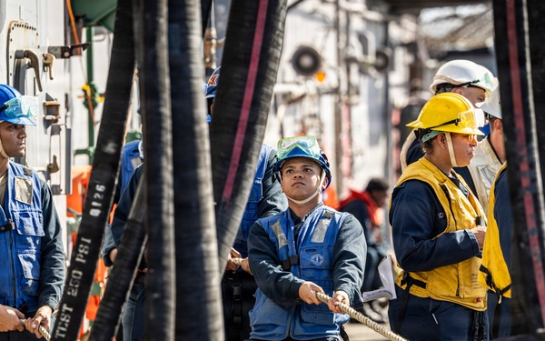 USS Iwo Jima Conducts a Fueling At Sea