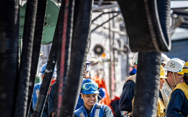 USS Iwo Jima Conducts a Fueling At Sea