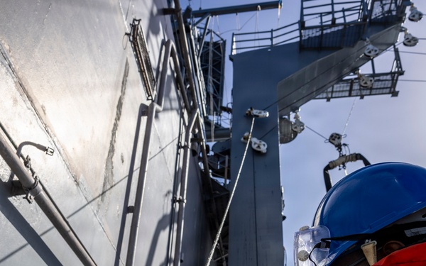 USS Iwo Jima Conducts a Fueling At Sea
