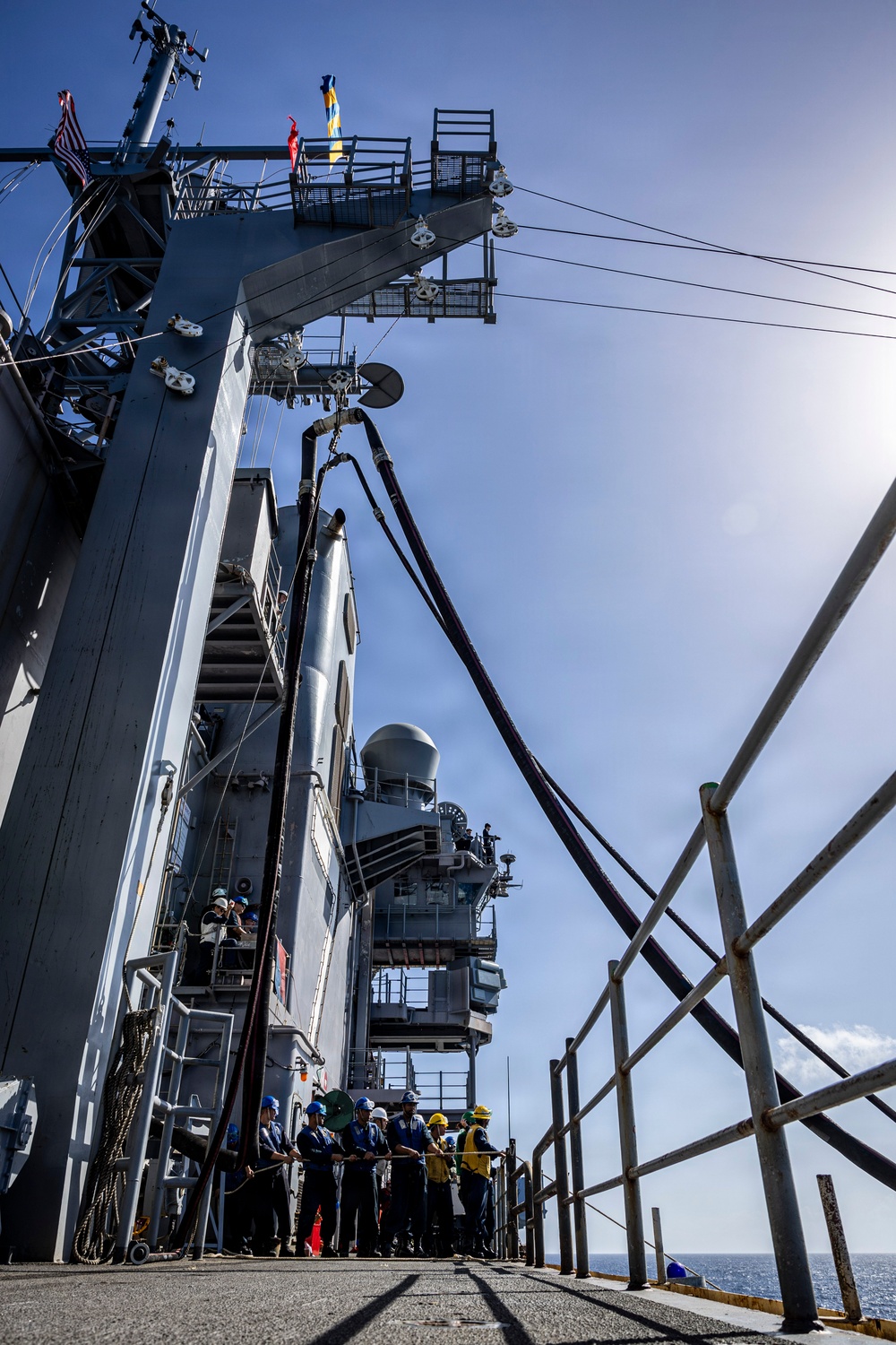 USS Iwo Jima Conducts a Fueling At Sea
