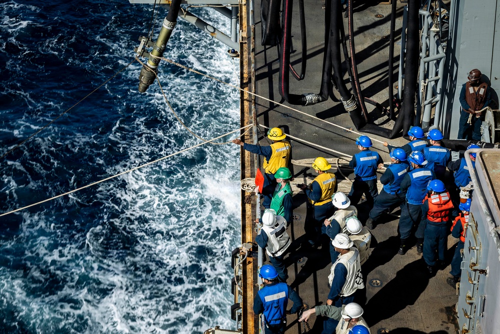 USS Iwo Jima Conducts a Fueling-At-Sea