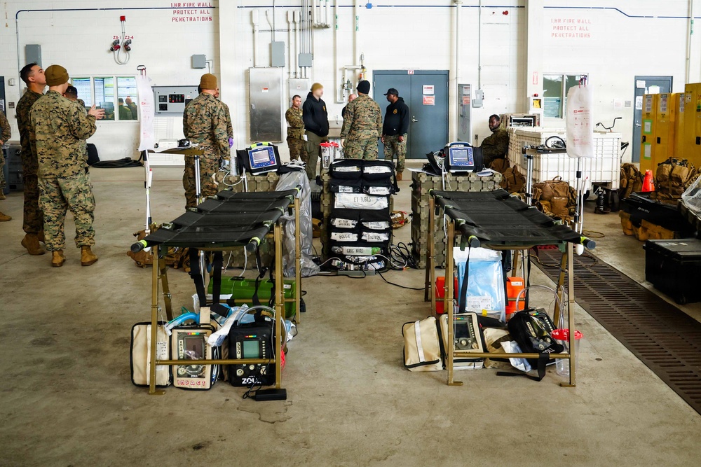 24th MEU CERTEX: U.S Marines and Sailors conduct a Mass Casualty mission