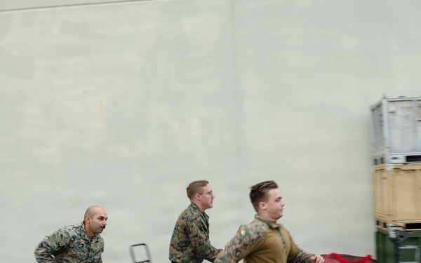 24th MEU CERTEX: U.S Marines and Sailors conduct a Mass Casualty mission