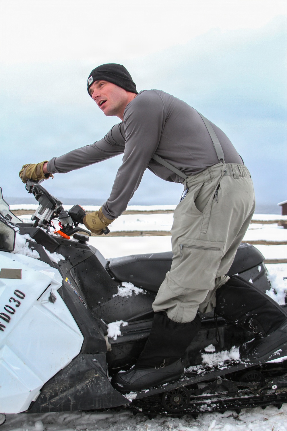10th Special Forces Group (Airborne) Soldiers Train In Snowmobile Operation During Cold Weather Training.