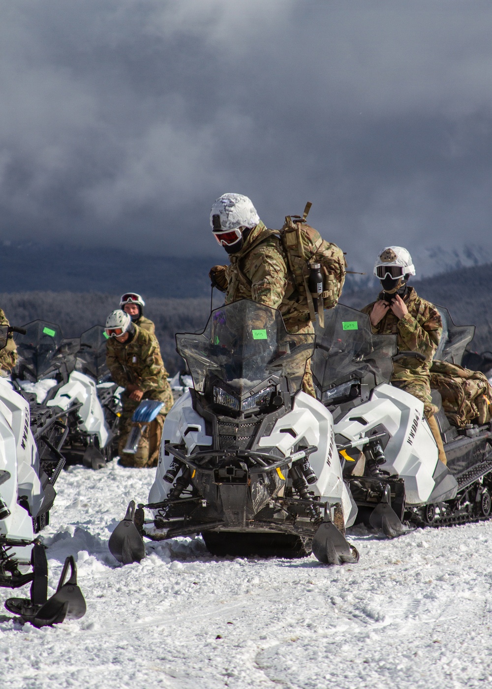 10th Special Forces Group (Airborne) Soldiers Train In Snowmobile Operation During Cold Weather Training.