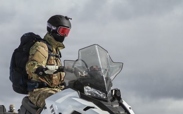 10th Special Forces Group (Airborne) Soldiers Train In Snowmobile Operation During Cold Weather Training.