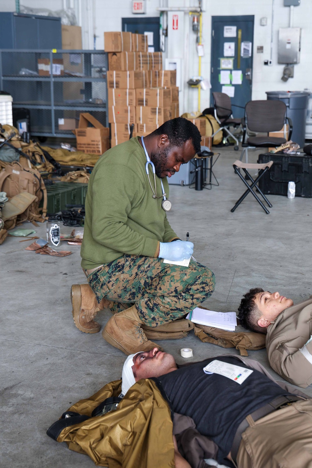 24th MEU CERTEX: U.S Marines and Sailors conduct a Mass Casualty mission