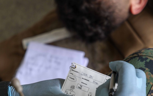 24th MEU CERTEX: U.S Marines and Sailors conduct a Mass Casualty mission