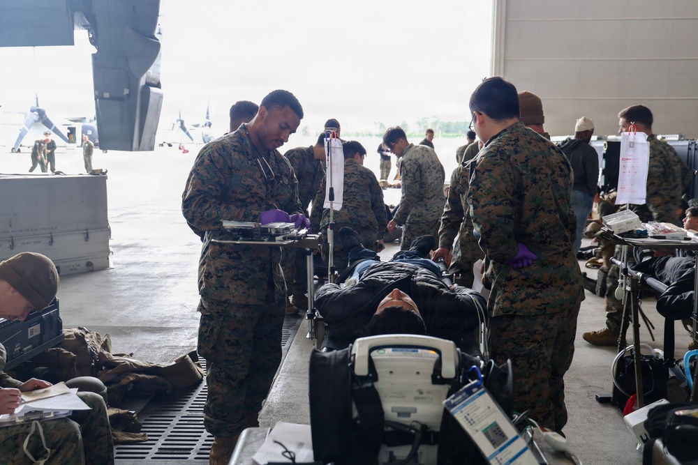 24th MEU CERTEX: U.S Marines and Sailors conduct a Mass Casualty mission