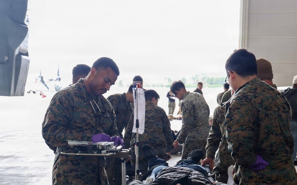 24th MEU CERTEX: U.S Marines and Sailors conduct a Mass Casualty mission