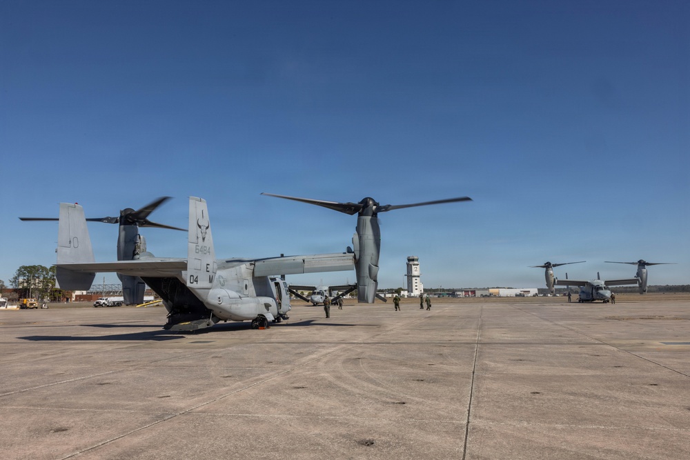 U.S. Marines with VMM-261 conduct aerial gunnery