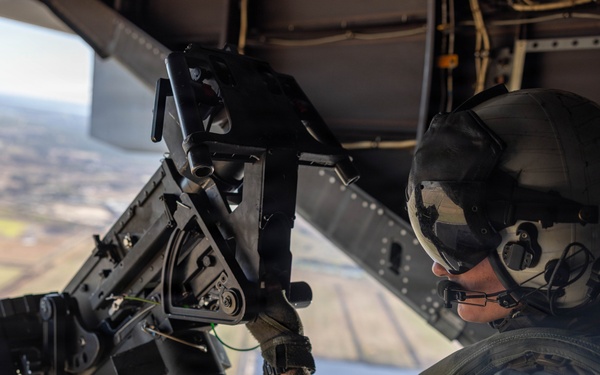 U.S. Marines with VMM-261 conduct aerial gunnery
