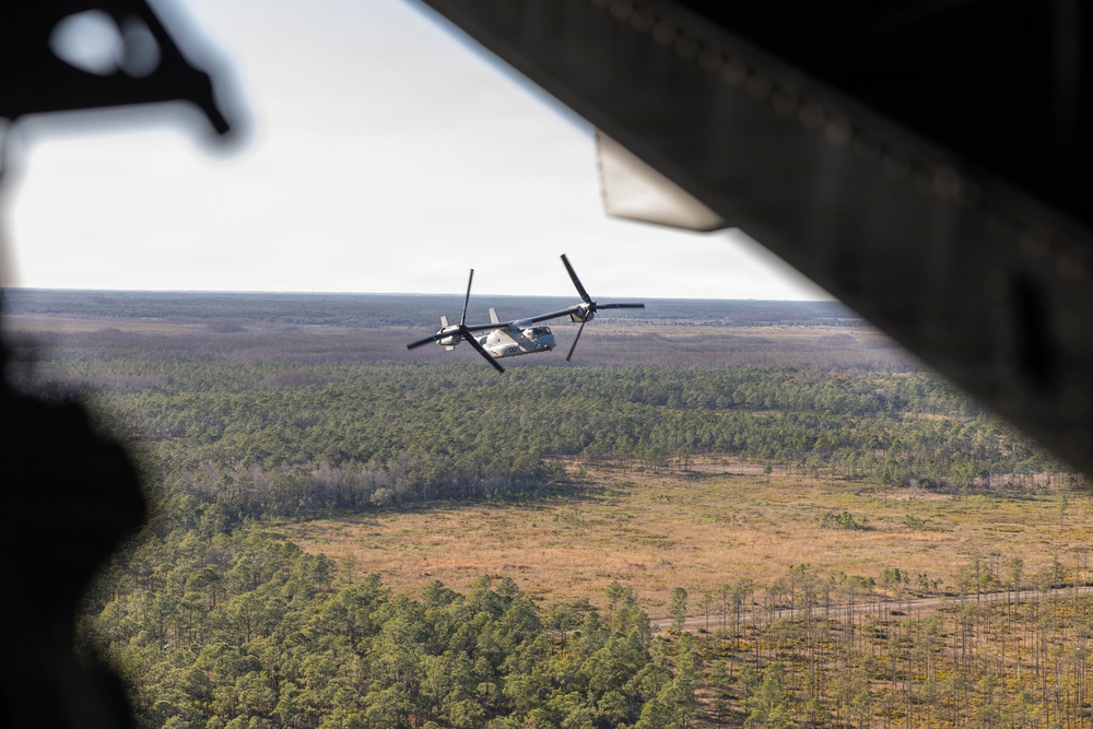 U.S. Marines with VMM-261 conduct aerial gunnery