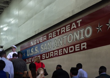 22nd MEU (SOC) | Caribbean Community Leadership Visits Marines and Sailors Aboard USS San Antonio