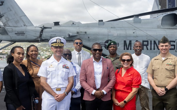 22nd MEU (SOC) | Caribbean Community Leadership Visits Marines and Sailors Aboard USS San Antonio