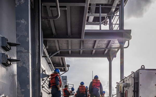 USS Iwo Jima Conducts a Replenishment-At-Sea