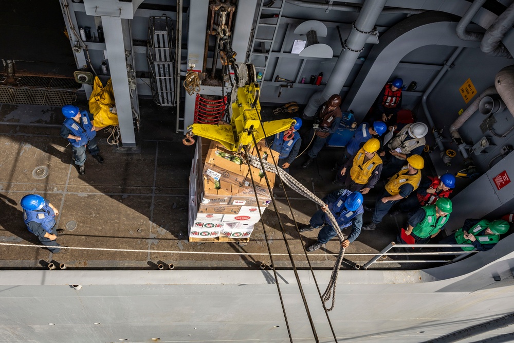 USS Iwo Jima Conducts a Replenishment-At-Sea