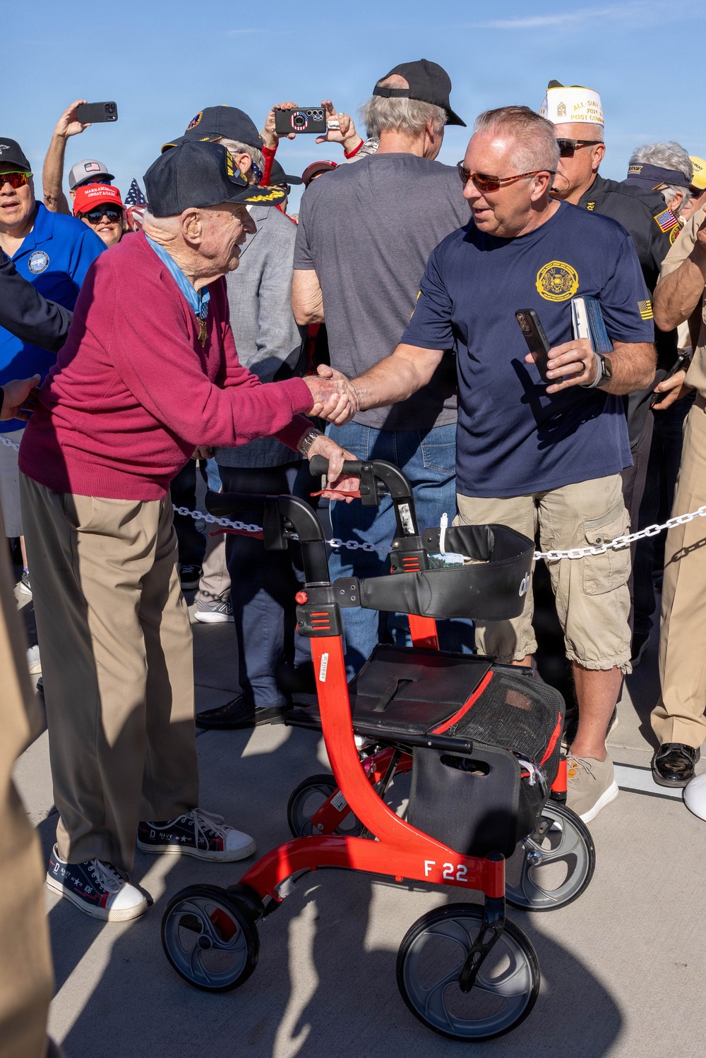 MoH recipient, retired U.S. Navy Capt. Royce Williams arrives at Jet Center Palomar Airport