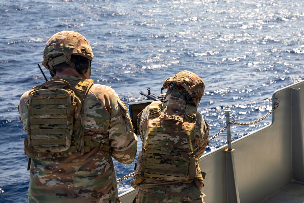 U.S. Soldiers Conduct Gunnery At Sea